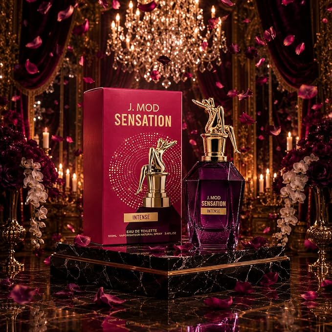 J. Mod Sensation Intense Eau de Parfum for Women - Oriental Floral Perfume with Ylang-Ylang, Cardamom and Vanilla - Long Lasting Bold Evening Fragrance Spray, 3.4 Fl Oz / 100 ml