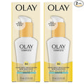 Olay Face Moisturizer, Complete with Sunscreen SPF 30, Fragrance-Free for Sensistive Skin, Broad Spectrum Sun Protection, Long-Lasting Hydration, Non-Comedogenic - Vitamin E & Aloe - 2.5 Oz - 2 Pack