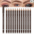 WanTuoluo Eyebrow Pencils for Women, 12Pcs Hard-Core Wooden Eye Brow Eye Liner Pen for Beginner Makeup, Waterproof & Sweat-Proof (12Pcs-Brown-Eyebrow Pencils)