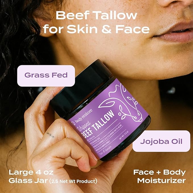 Body Restore Whipped Beef Tallow Balm – Fathers Day Gift for Dad from Daughter Son Wife, Grass Fed Face & Body Moisturizer, Birthday Gifts for Men, Self Care Spa Gifts – Lavender