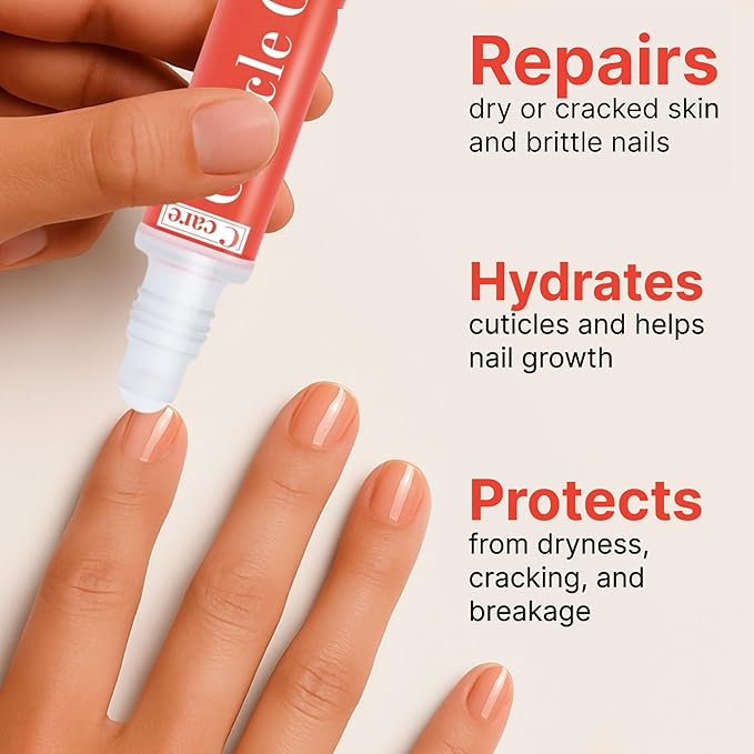 C CARE Pomegranate and Fig Roll-On Cuticle Oil | Natural Revitalizing Hydrating Nail Oil | Repaires Cuticles Overnight | Remedy For Damaged Skin And Thin Nails | Paraben Cruelty Free Formula | 10ml