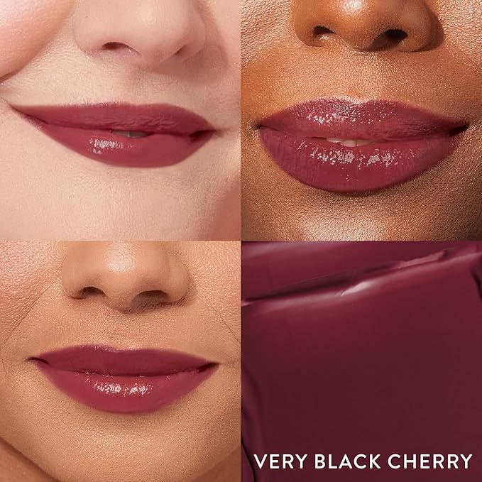 LAURA GELLER NEW YORK Jelly Balm Moisturizing Tinted Lip Color - Very Black Cherry - Hydrating Vitamin E - Semi-Shine Finish