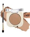 Single Nude Eyeshadow Palette Matte Light Brown,Smooth Velvet Pressed Powder Primer Base Eye Shadow,Longwear High Pigment Mini Monochrome Eyeshadow Lightweight Blendable Formula Women Daily Makeup-02