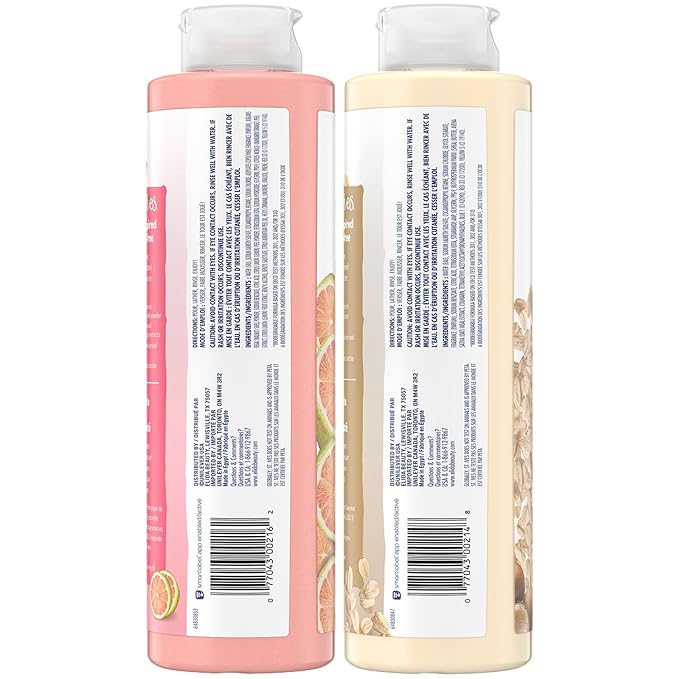 St. Ives Body Wash Variety 2-Pack – Soothing Oatmeal & Shea Butter + Exfoliating Pink Lemon & Mandarin Orange, 100% Natural Extracts, Cruelty-Free, 22 Oz Ea