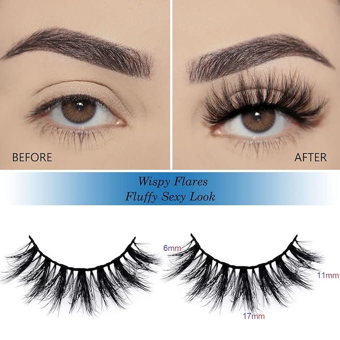 APCYUST Lashes Bulk Wispy Eyelashes Wholesale 100 Pairs 5 Styles 15mm 18mm Dramatic Cat-Eye Faux Mink Lash Reusable 5D Soft Eyelash with Individual Glitter Portable Pack
