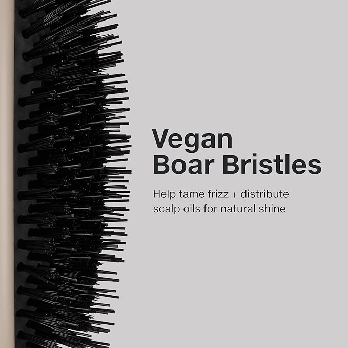 Paul Mitchell Dressing Hair Brush, Vegan Boar Bristles For Frizz Control + Boosting Shine, All Hair Types, Taupe, Made of 100% Recycled Plastic