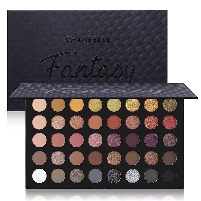 UCANBE Professional Neutral Smokey Eyeshadow Makeup Palette, Matte Shimmer Metallic Black Grey Dark Goth Eye Shadows for Halloween, Pigmented Warm Smoky Naked Nude Rosy Gold Brown Pallet Make Up Kit
