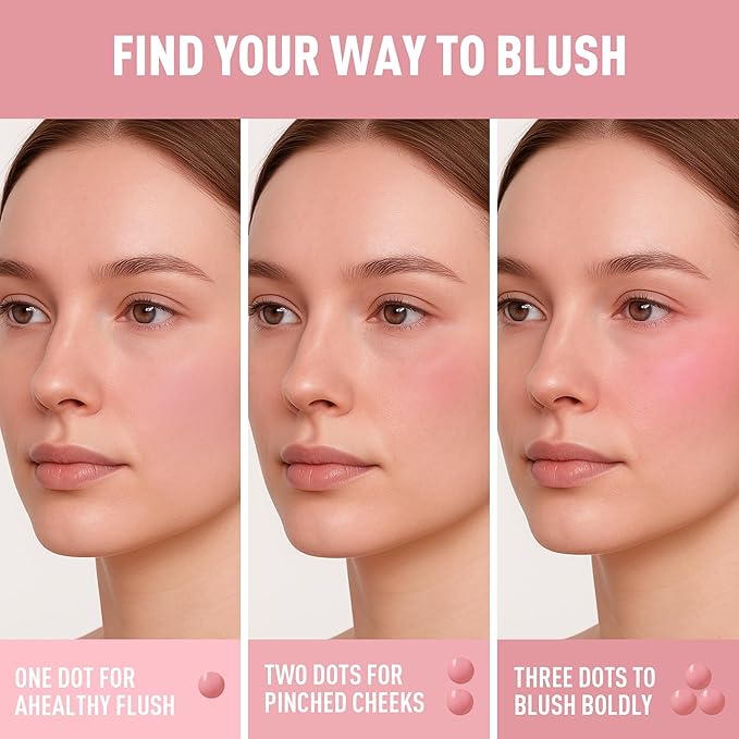 FV Liquid Blush, Long Lasting Buildable Cream Cheek Tint with High-Pigment Color, Weightless Blendable Formula for Natural Dewy Finish (cheer)