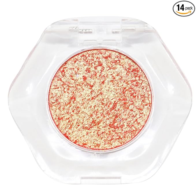 Chameleon Eyeshadow Collection, 14 Shades, Glitter Pressed Powder, Iridescent Shimmer Colors. (Monarch)