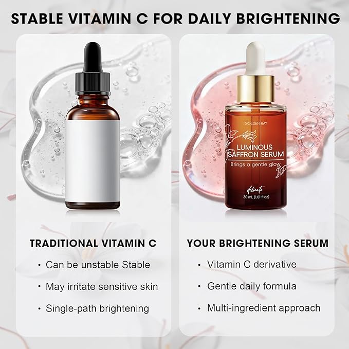 Saffron Serum for Face, Brightening & Discoloration Correcting Serum, Dark Spot Appearance Care, Radiance Booster for Dull Skin, Lightweight Facial Serum, Even-Looking Skin Tone, 1 fl oz