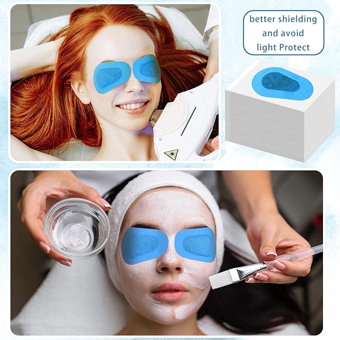Panitay 40 Pcs Adhesive Eye Patches for Adults Eye Patch for Disposable Breathable Amblyopia Lazy Adhesive Bandages for Men(3.3 x 2.3 Inch,Blue)