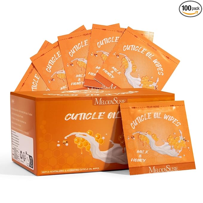 MelodySusie 100Pcs Mini Cuticle Oil for Nail,Hydrating Nail & Cuticle Care,Travel Size,Cuticle Repair Treatment for Dry & Damaged Nails,Portable and more Convenient Milk & Honey