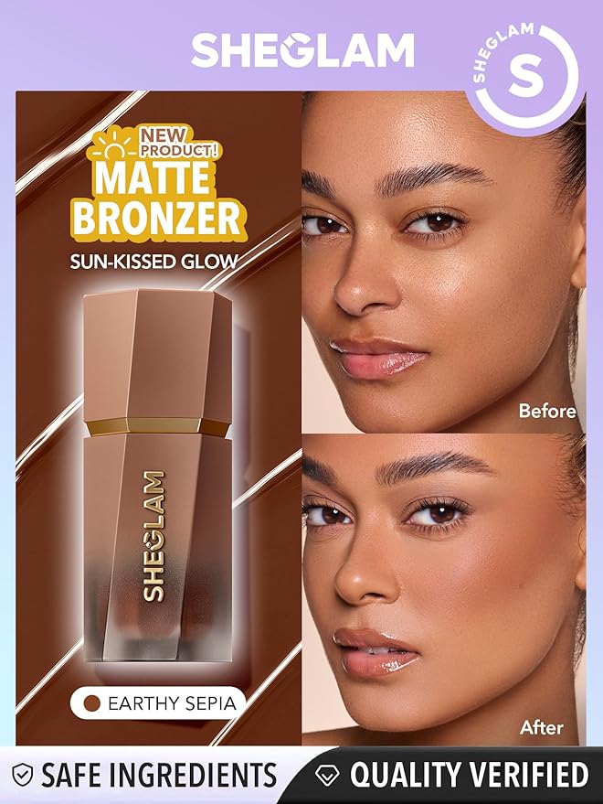 SHEGLAM Sun Sculpt Cool Toned Liquid Contour Stick Long Lasting Cream Bronzer Makeup - Earthy Sepia
