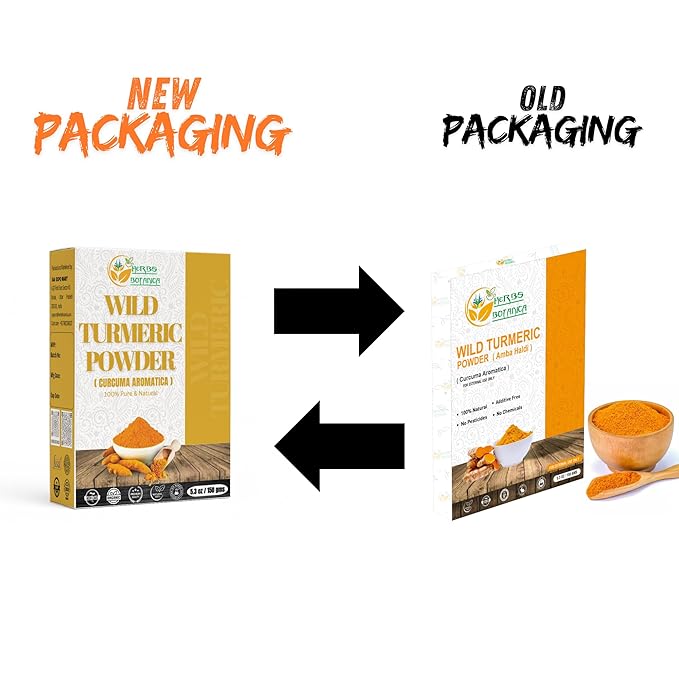 Herbs Botanica Wild Turmeric Powder Exfoliator| Amba Haldi Powder | Kasturi Manjal | Kasturi Turmeric150 Gms / 5.30 oz