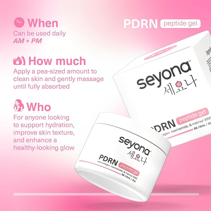 Advanced PDRN Peptide Gel – Salmon DNA Collagen Moisturizer with Matrixyl 3000, Niacinamide & Peptide Complex – Lightweight Korean Skincare Beauty Face Gel for Firm, Radiant-Looking Skin – 2oz