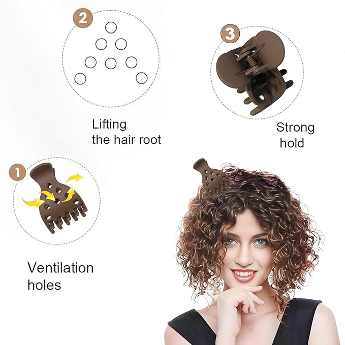 10 PCS Hair Volume Clip for Thick Hair, Root Clips for Curly Hair Volume,Matte Claw Clips for Women Root Lifting for Curl