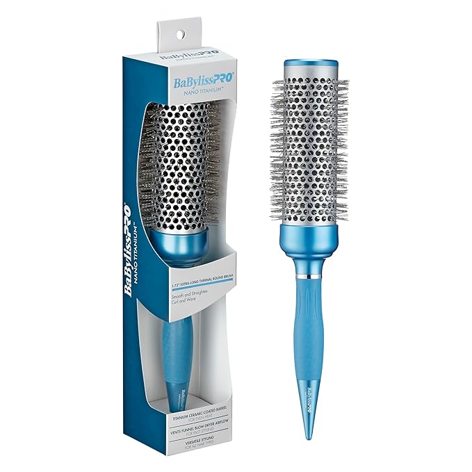 BaBylissPRO Nano Titanium 1.73" Extra-Long Thermal Round Hair Brush – Blowouts, Smooth Finish, Frizz Control, All Hair Types