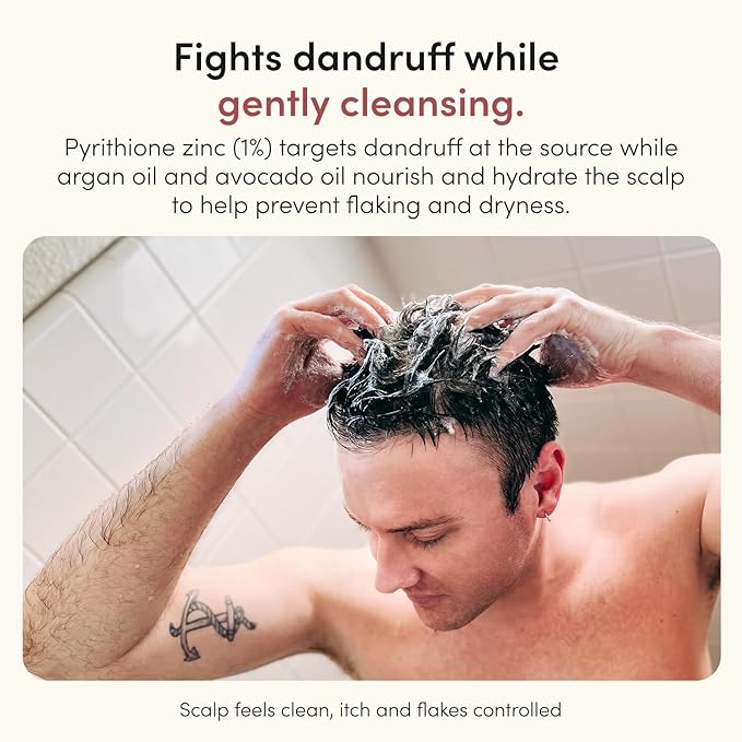 hims Dandruff Detox Shampoo - Pyrithione Zinc, Argan Oil, & Avocado Oil Formula - Dandruff Shampoo for Flaky & Itchy Scalp - Sulfate-Free, Paraben-Free - Evergreen Mint Scent - 6.4 Fl Oz, 2 Pack