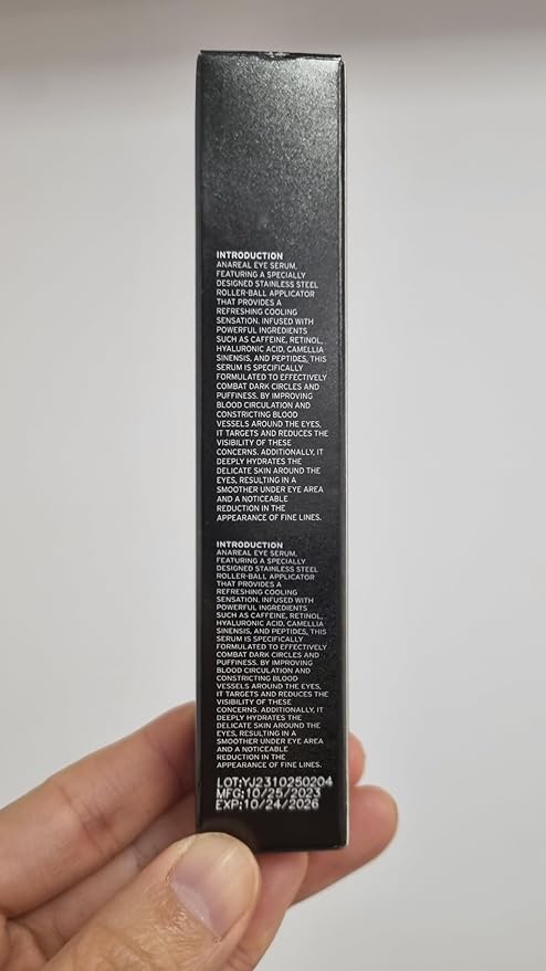 ANAREAL Eye Bags Treatment for Men and Women : Caffeine Under Eye Cream for Dark Circles & Puffiness - 360° Eye Roller for Puffy Eyes