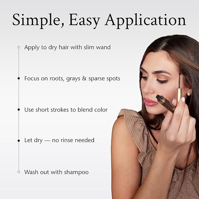 Boyd’s Brush It Away | Grey Hair Root Touch Up for Women & Men | Temporary Hair Color Mascara | Quick-Dry Water-Resistant Concealing Formula | Auburn, 2-Pack