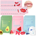 QUIYUM Fruit Skincare Mask Set - Eye + Lip + Face Repair Combo (32 PCS), for Women & Teens, Natural Ingredients with Niacinamide & Hyaluronic Acid, Spa-Like at Home, Moisturize, Soothe, Self-Care Gift