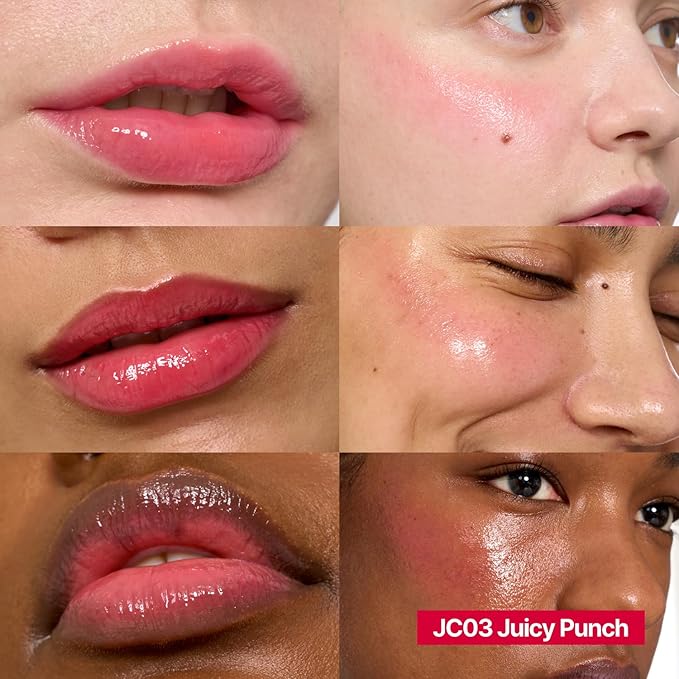 fwee Glowy Jelly Pot | Dewy Jelly Lip & Blush Color, Tinted Glow Balm, Dewy Buildable Finish – Juicy Punch (Vivid Rose) | 0.14 oz