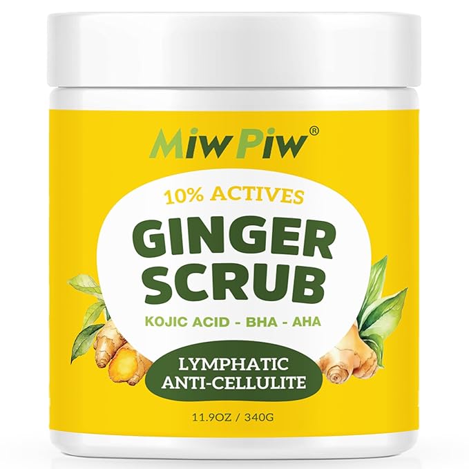 Ginger Body Scrub with AHA/BHA – Lymphatic Drainage, Exfoliating, Anti-Cellulite, Skin Firming, Underarm Detox