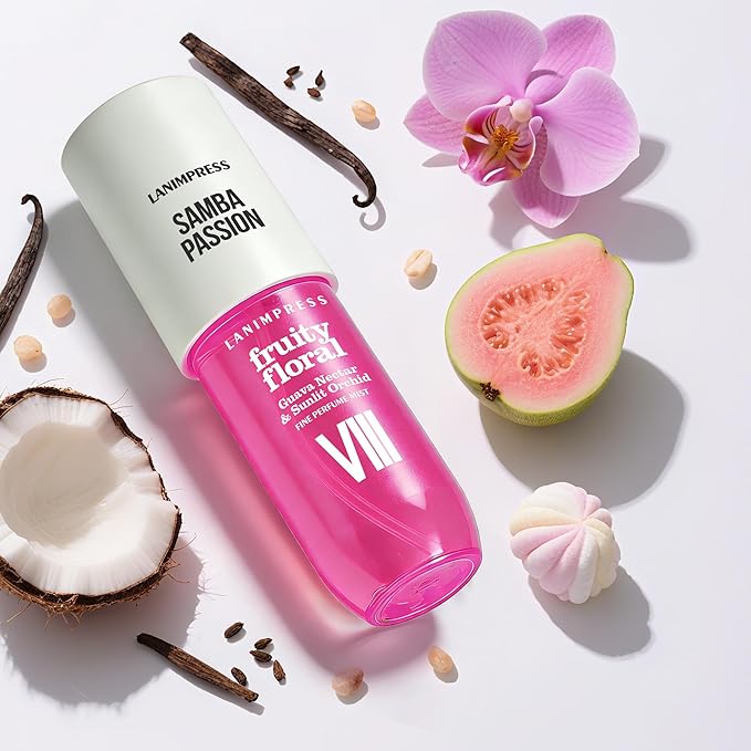 3 FL OZ Hair Mist and Body Spray, Eau De Parfum for Women,Travel Size Fragrance,Fruity Floral Perfume No.8,Vibrant Fresh Scent– With Notes of Guava Nectar, Orchid, Vanilla