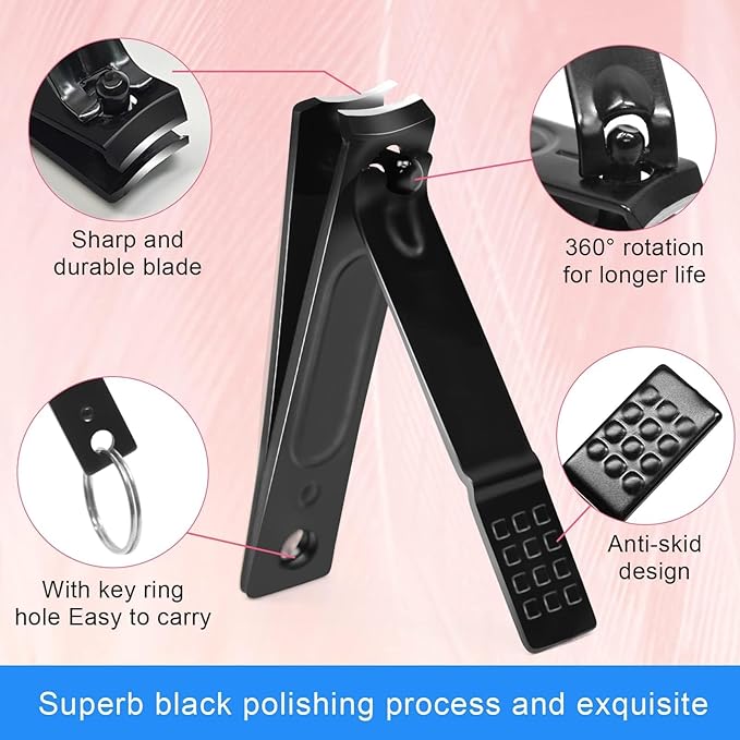Nail Clippers and Tweezers Set, 8 Pcs Stainless Steel Manicure Pedicure Kit for Thick Nails, Travel Nail Grooming Tools with Case, Gifts for Men & Women