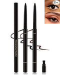 Black+Brown Gel Eyeliner for Older Women,Waterproof Smudge-Proof Retractable Eye Liner Pencil, Long Wear, Matte Cream Eyeliner Waterline with Sharpener,Eye Liner for Mature Women Sensitive Eyes-2Pcs