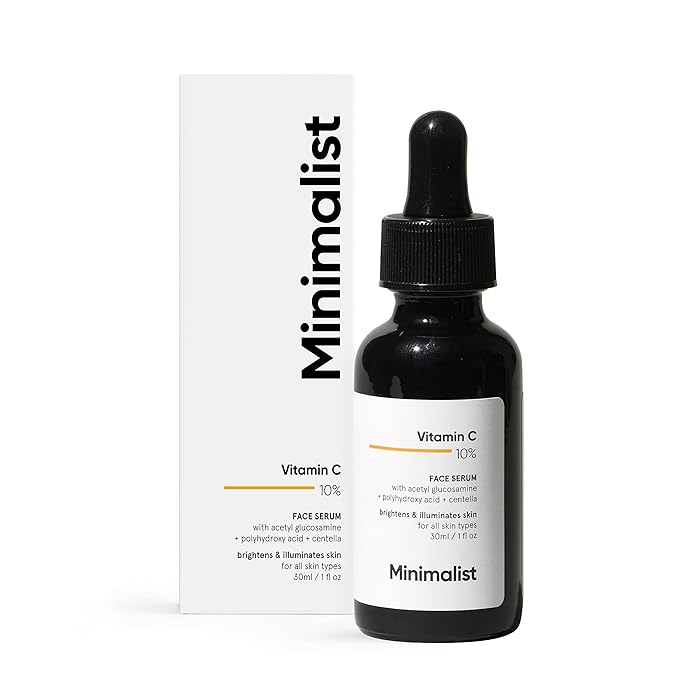 Vitamin C 10% Face Serum for Brightening | Minimalist Glowing Serum, Boosts Hydration | For All Skin Types | For Women & Men | 1 Fl Oz / 30 ml