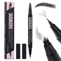 SUSIKEKI Dual Ended Microblading Eyebrow Pen - 2 in 1 Liquid Eyebrow Pencil with Brow-Fection Angled Brush & Precise Detail Brush-Tip, Shapes & Fills HairLike Looking Brows, Lasts All-Day, Soft Black