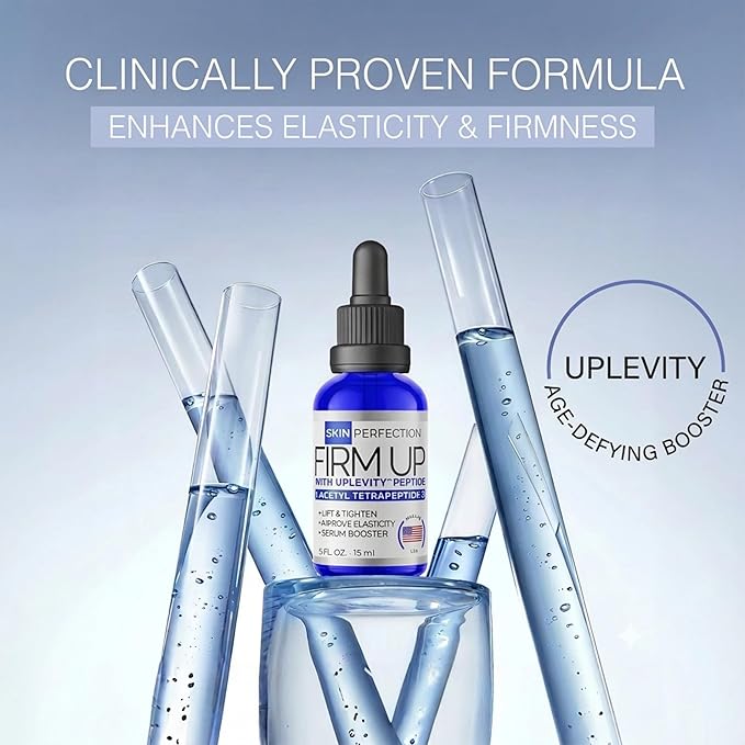 Skin Perfection Uplevity Anti-aging Tightening Peptide Serum Booster Firming Peptide Increase Elasticity Add To Any Moisturizer for Added Effectiveness Against Sagging Acetyl Tetrapeptide-2