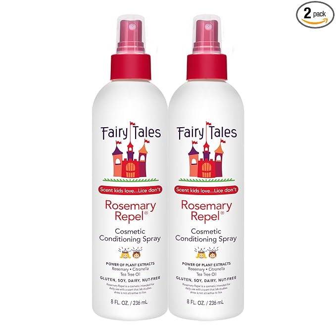 Fairy Tales Rosemary Repel Daily Kids Conditioning Spray – Kids Like the Smell, Lice Do Not, 8 fl oz. (Pack of 2)
