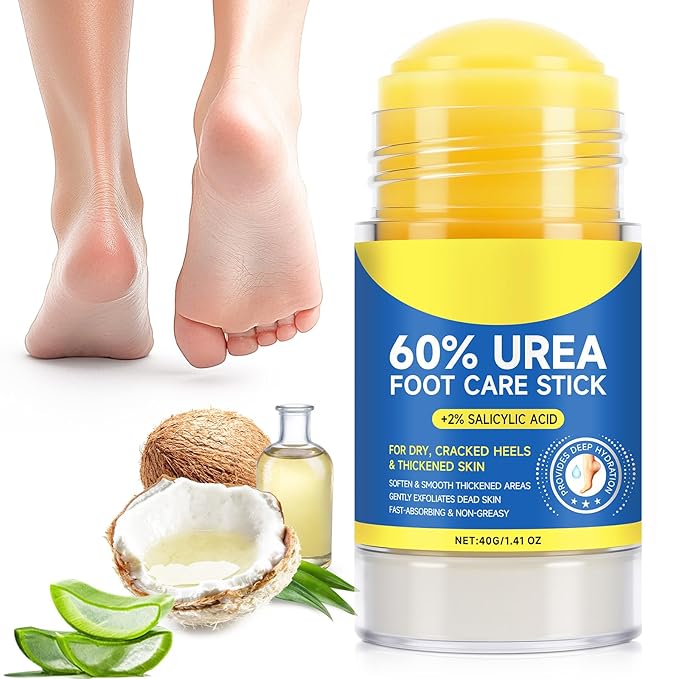60% Urea Foot Cream for Cracked Heels, Maximum Strength 2% Salicylic Acid, Fast Absorbing, Intensive Moisturizing Foot Repair for Dry, Rough Skin & Callus Remover for Feet, 1.41 Oz