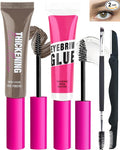 Waterproof Tinted Brow Gel Kit-Brown Thickening Eyebrow Mascara Gel & Clear Setting Brow Glue,Brow Lift Fast Shapping,Long Lasting Eye Makeup for Women,Light Medium Dark Brown With Brow Tool-Set 05
