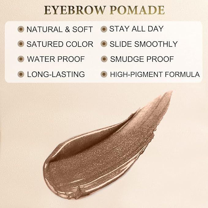 Eyebrow Pencil Makeup Kit, with Waterproof 2-IN-1 Microblading Eyebrow Pen, Eyebrow Pomade, Eyeliner and Dual-ended Eyebrow Brush, Brow Pencil Kit for Natural Eyebrows - Soft Brown