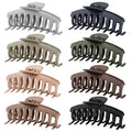 TOCESS Hair Claw Clips for Women – Large Clips for Thin Thick Hair Big Neutral Claw for Curly Hair Matte Nonslip Strong Hold 4.33 Inch Jumbo Claws Jaw Set (8 Pcs)
