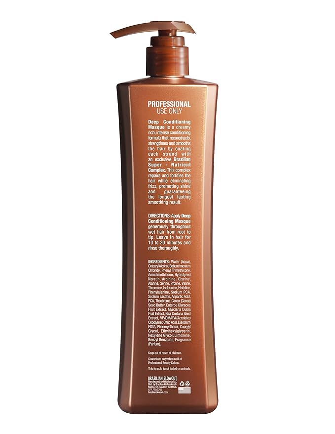 Brazilian Blowout Deep Conditioning Masque 24 fl oz for Dry Frizzy Hair