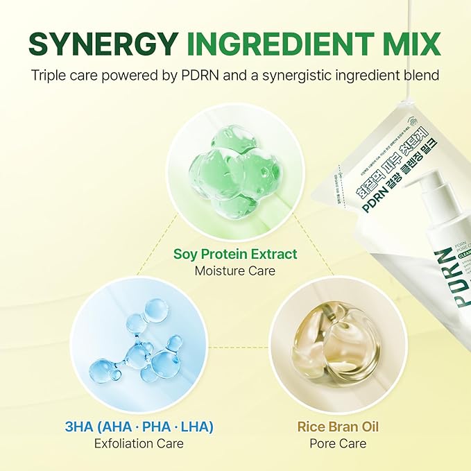 MAKE P:REM PDRN Pore Clay Cleansing Milk, Hydrating Gentle Face Wash for Sensitive Skin, Korean Face Wash, Milky Cleanser, 6.76 fl.oz. (100ml, Refill Pouch)
