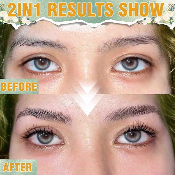 2-IN-1 Lash Lift & Brow Lamination Kit, DIY Home Kit for Naturally Fuller Brows & Lifted Lashes, Lasts Up to 6 Weeks with Proper Use, Easy-to-Follow Instructions Included
