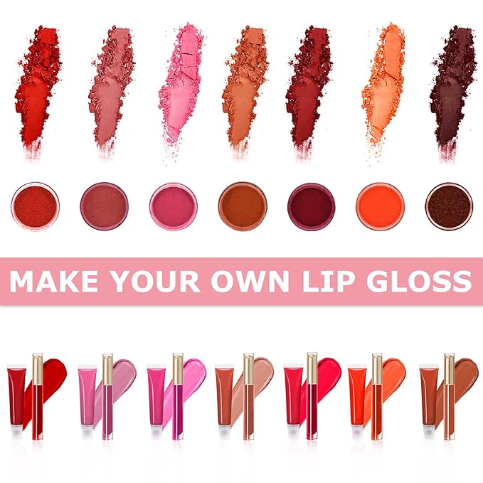 TSVATE Lip Gloss Making Kit, Lip Gloss Kit, Diy Lipgloss Set, Fun Make Your Own Lipgloss Kids Lip Gloss for Girls, Women, Moisturizing Lip Gloss Base, Jojoba Oil, Tubes, Gift for Her