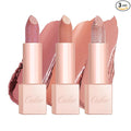 Oulac Moisture Shine Lipstick Set 3PCS - Infinity High Shine Finish, Hydrating Vegan Lipstick Infused with Damask Rose Oil for All-Day Comfort, Gluten-Free, PG05+PG07+PG12