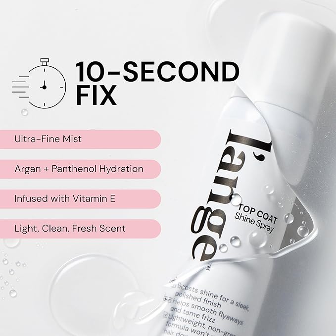 L'ANGE HAIR Top Coat Shine Spray | Hair Gloss Finishing Spray | High-Gloss Finish | Controls Frizz & Flyaways | Ultra-Fine Hydrating Mist | Lightweight, Won't Weigh Hair Down