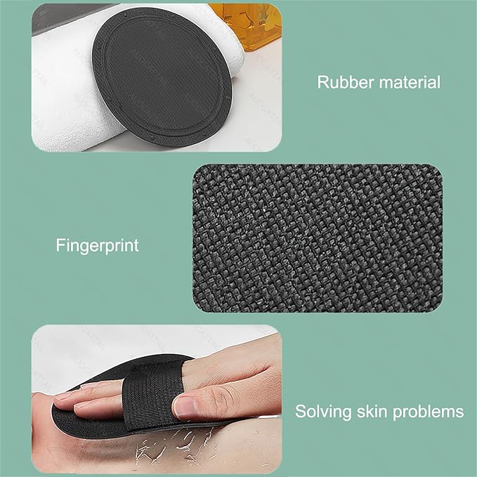 AUOCATTAIL 2 Pcs Black Round Exfoliating Washcloth Body Scrubber Back Exfoliating Wash Cloths Dead Skin Remover Cleaning Pores Reusable Exfoliating Mud Rubbing Artifact for Women Men