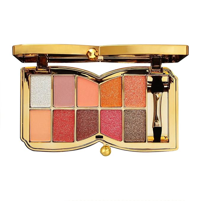 Glitter Eyeshadow Palette, 10 Colors Sparkle Shimmer & Matte Eye Shadow Highly Pigmented Waterproof Long Lasting Makeup Set (Color 9)
