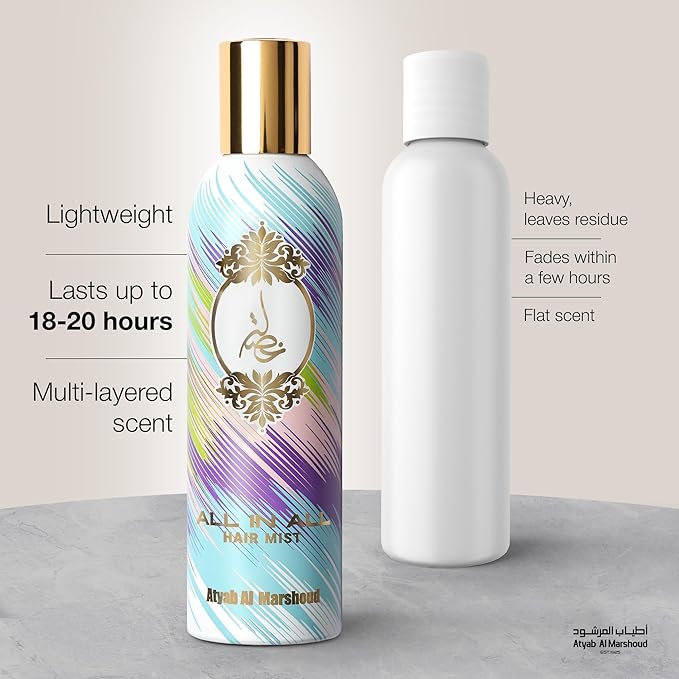ATYAB AL MARSHOUD Khisla All in All Hair Mist Perfume 125ml - Lightweight and Long-Lasting Hair Perfume for Women with Raspberry, Patchouli, Musk & Pink Pepper - Exquisite Mix of All Khisla's Scent