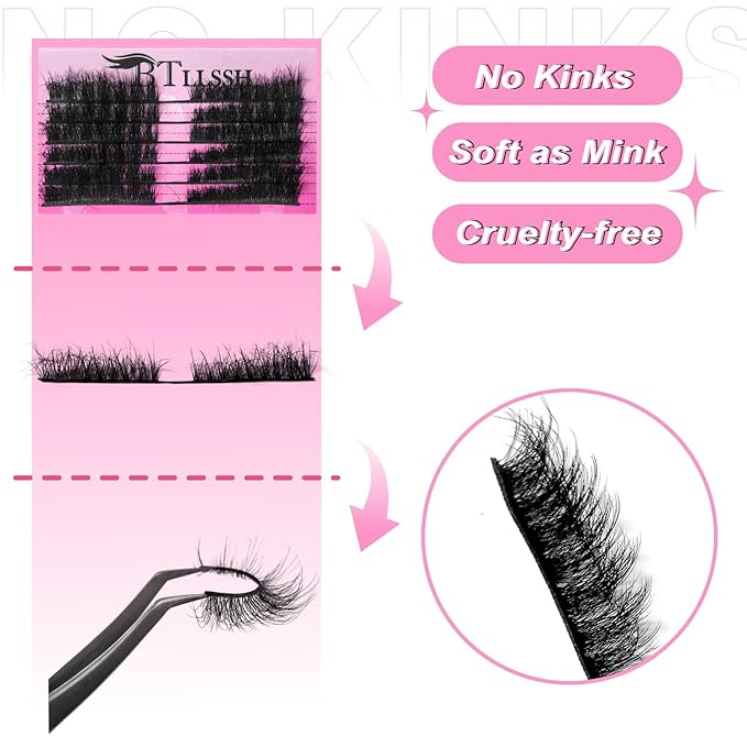 3D False 24 PAIR Eyelashes Cross Fluffy Natural Look PACK Volume Fluffy Natural Faux Mink Lashes