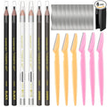 KAIQIKAIXI 6Pcs Multicolor Waterproof Eyebrow Pencils Makeup Set For Marking, Filling And Outlining, Tattoo Makeup And Microblading Supplies Kit-Hard Refills Are Easy To Color (colour)