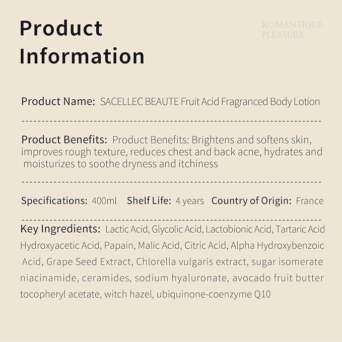 Advanced AHA Body Lotion 12% Glycolic Acid Treats Back Acne, Keratosis Pilaris & Dryness - With Glycolic, Lactic, Citric Acids - Exfoliating Moisturizer with Long Lasting Perfumed Experience,14 Oz